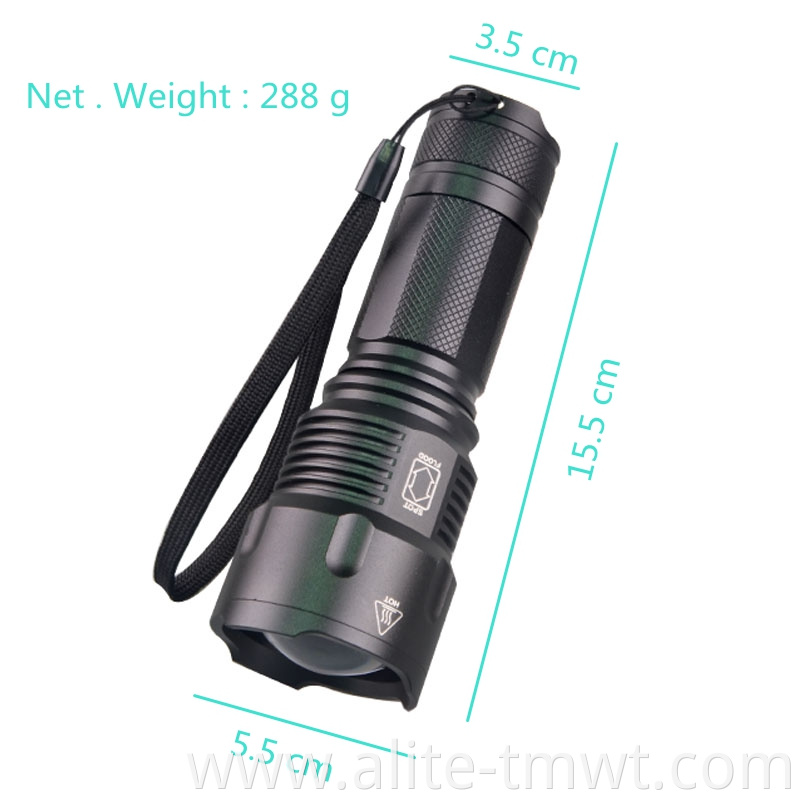 High Power 10W Waterproof 26650 Battery Dual UV 395nm And XM-L2 White LED Flashlight For Night Fishing